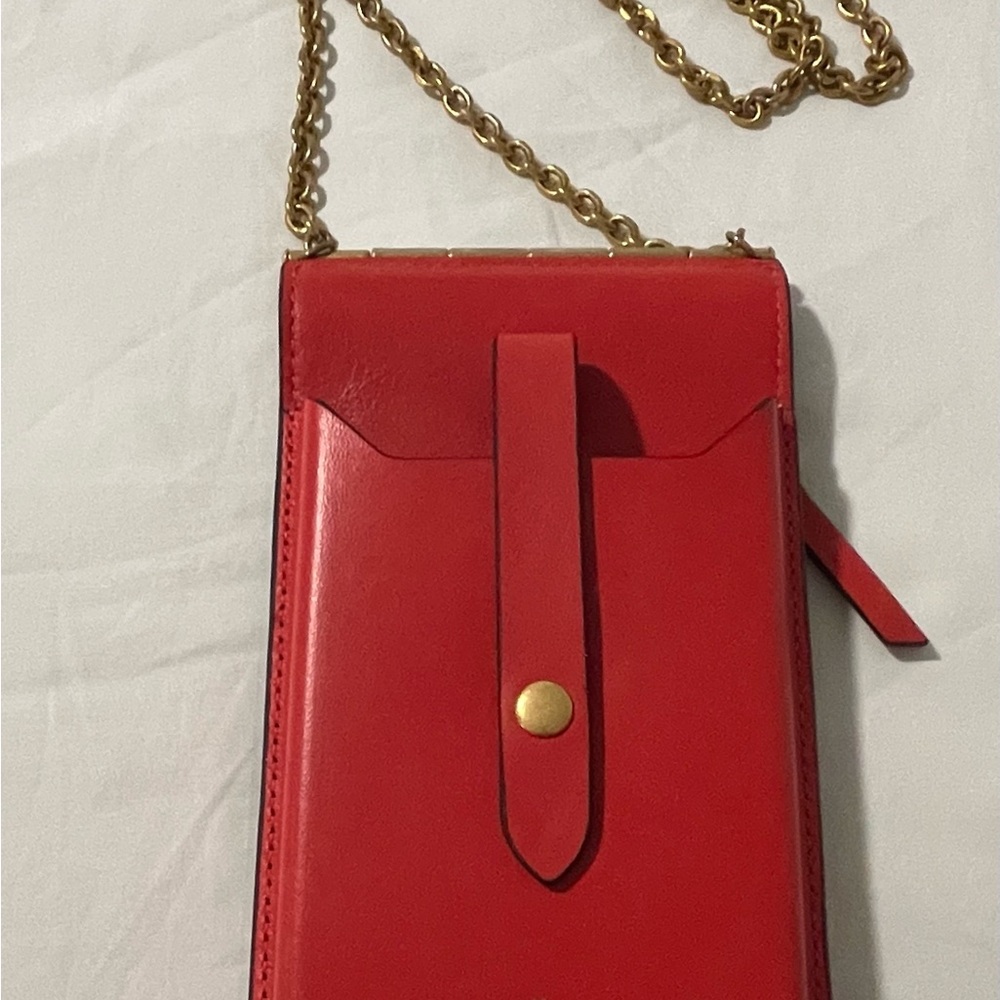 Thacker Nova Red Leather Crossbody Phone Wallet
